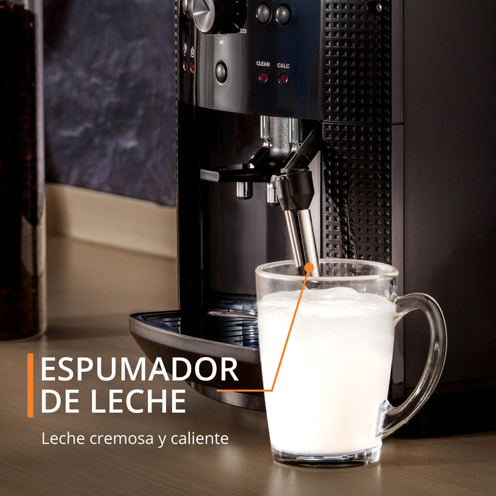Cafetera superautomática Krups Roma EA81R870 con 3 niveles de temperatura y  3 texturas de molido