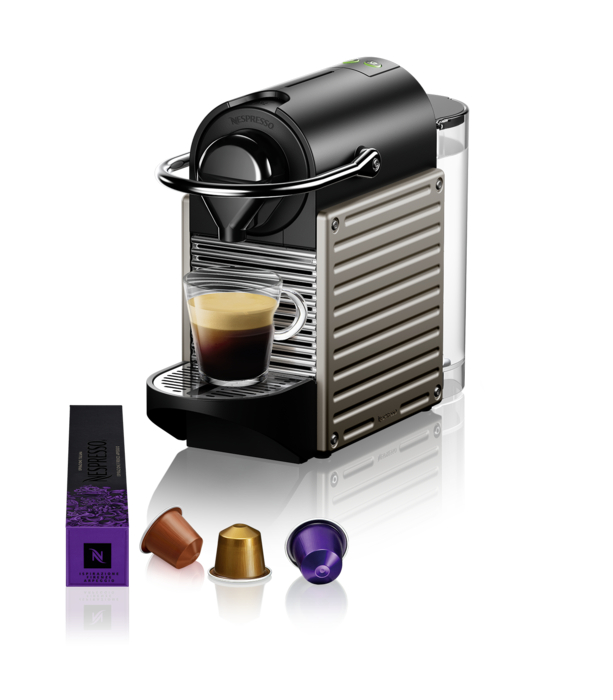 Krups Nespresso Pixie - Cafetera monodosis de cápsulas Nespresso, compacta  y robusta, 19 bares, apagado automático, espressos y lungos, color plata