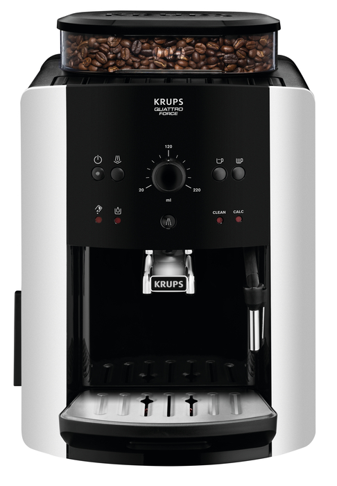 Krups Espresseria Quattro Force EA82FB - Cafetera Superautomática 15 Bares,  Pantalla LCD, Programas de Leche y Personalización