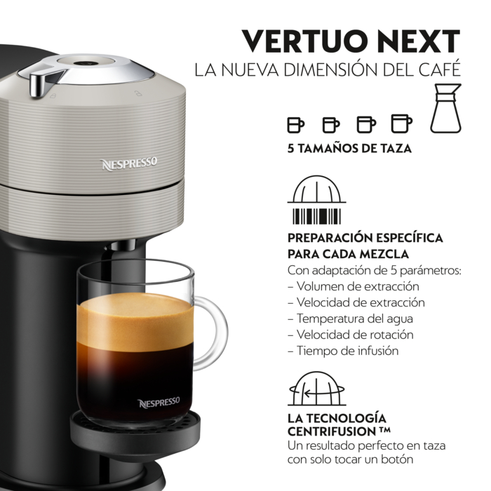Krups Vertuo Next Cafetera Nespresso Gris